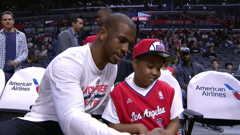Chris Paul Having Picture With A Kid GIF