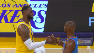 Chris Paul Hugs Lebron James GIF