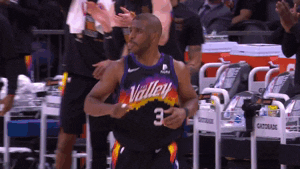 Chris Paul Runs Looking Behind GIF