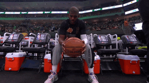 Chris Paul Staring And Dribbling The Ball GIF