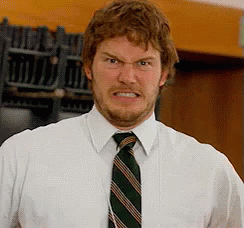 Chris Pratt Andy Dwyer Grimace Facial Reaction GIF