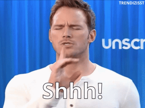 Chris Pratt Shhh Quiet GIF