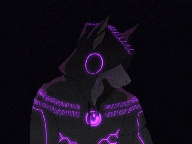Chris's Cybernine Purple Magic Spell Anime GIF