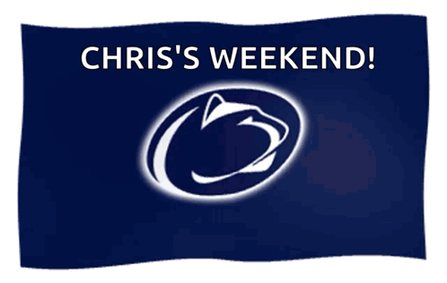 Chris's Weekend On Blue Banner GIF
