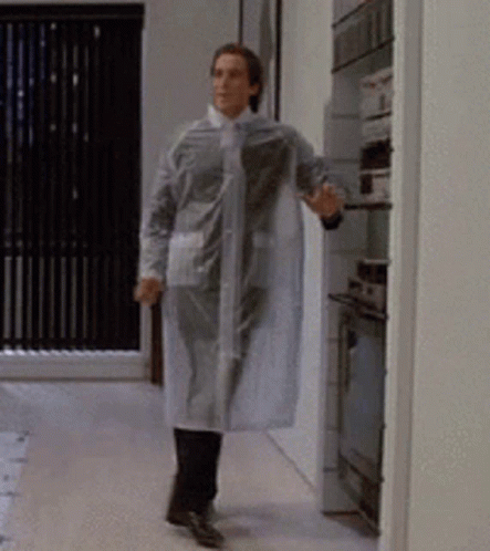 Christian Bale American Psycho Happy Dance GIF