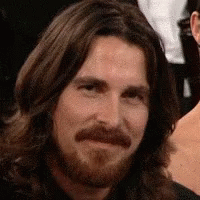 Christian Bale Long Hair Smile GIF