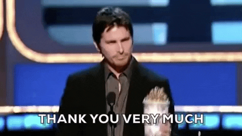 Christian Bale Thank You Very Much GIF