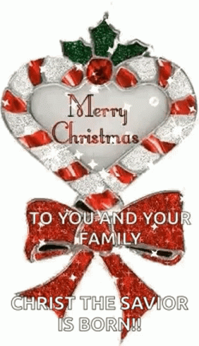 Christian Merry Christmas Candy Cane Heart GIF