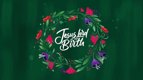 Christian Merry Christmas Jesus Lord Wreath GIF