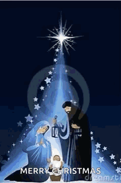 Christian Merry Christmas Nativity Image Cimpilation GIF