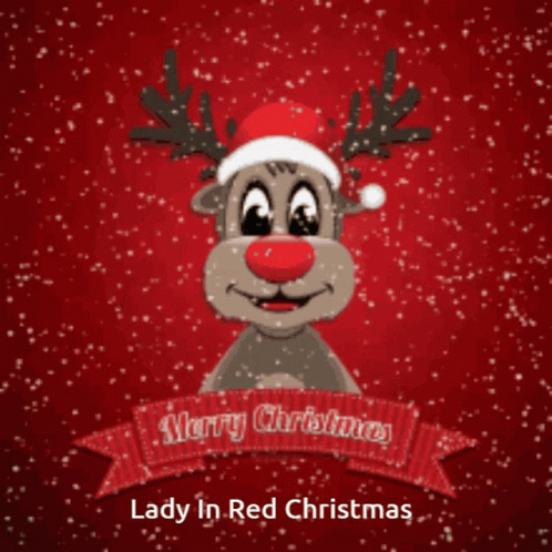 Christian Merry Christmas Rudolph Red Nose Reindeer GIF