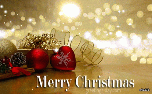 Christian Merry Christmas Sparkling Decors GIF