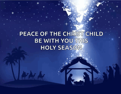Christian Merry Christmas Star Shining On Jesus GIF