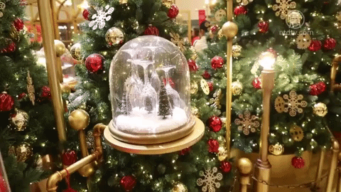 Christian Merry Christmas Winter Snow Globe GIF