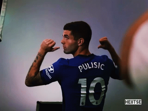 Christian Pulisic Pointing On Jersey Name GIF
