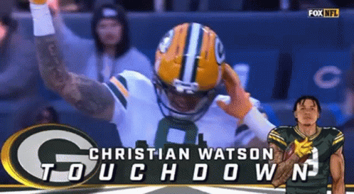 Christian Watson Touchdown Advertisement Green Bay Packers Player