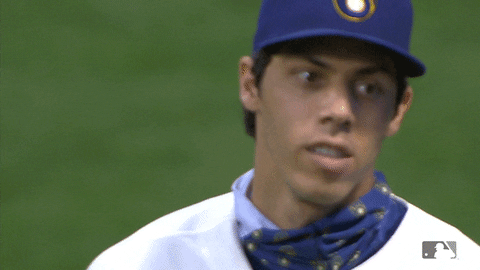 Christian Yelich Brewers Shrug Yikes GIF