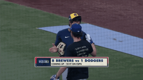 Christian Yelich Cody Bellinger Hug GIF