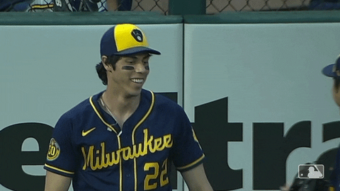 Christian Yelich Fist Bump Avisali GIF