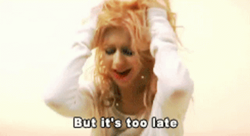 Christina Aguilera But Its Too Late GIF