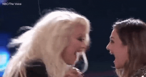 Christina Aguilera Match My Freak Scream Hold Hands Jump GIF