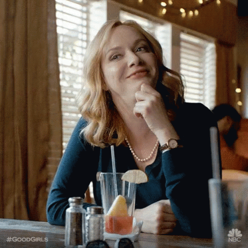 Christina Hendricks Happy Moments In A Diner GIF