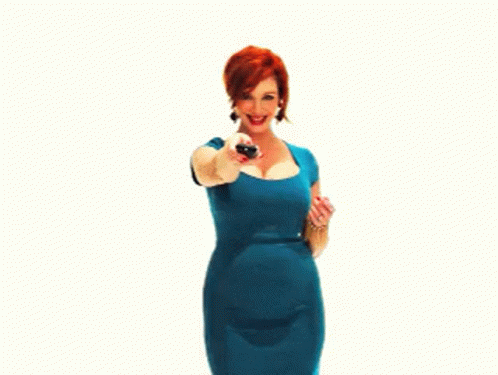 Christina Hendricks Holding A Remote GIF