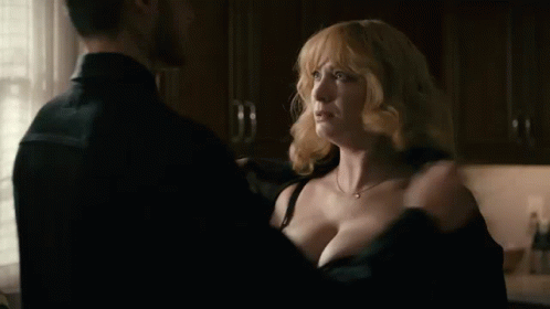 Christina Hendricks Sexy Moments With Man GIF