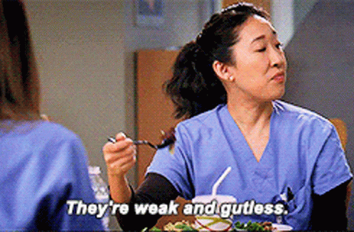 Christina Yang Grey's Anatomy They're Weak GIF