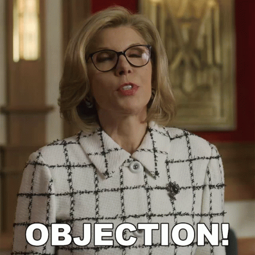 Christine Baranski Objection GIF