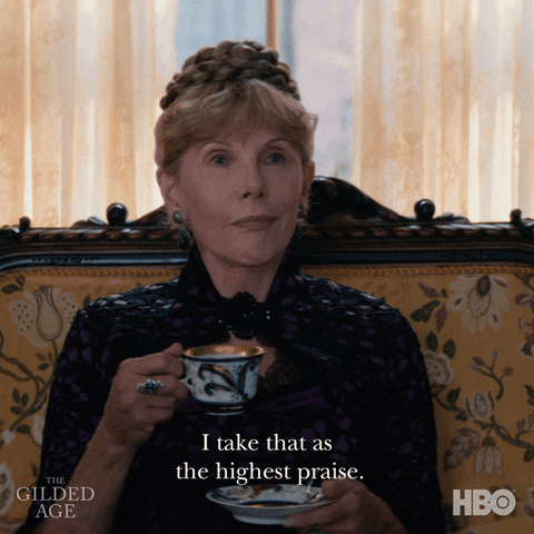 Christine Baranski Sipping Tea GIF