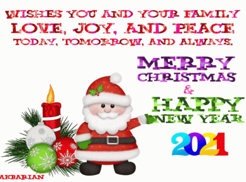 Christmas and New Year Santa Greeting Card