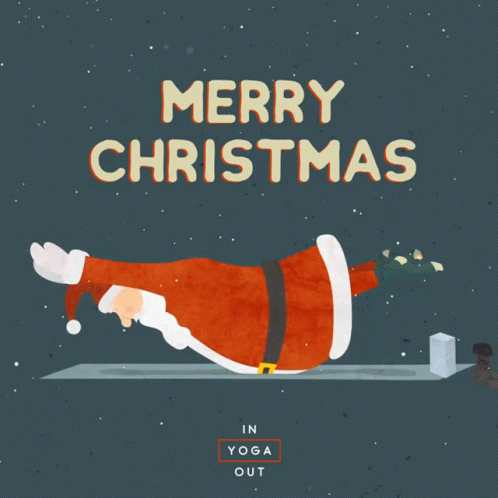 Christmas Blessings Santa Claus Yoga Out GIF