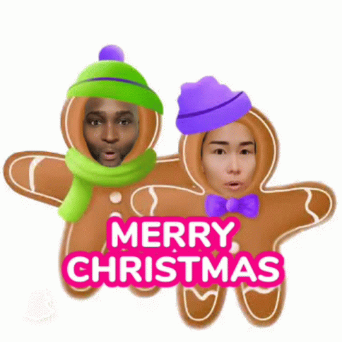 Christmas Card Gingerbread Insert Faces GIF