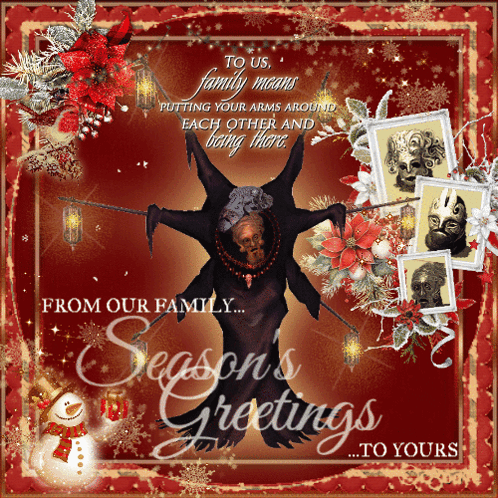 Christmas Card Scarecrow Saying To Us Family Means