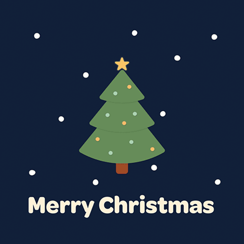 Christmas Card Tree Gingerbread Man Candy Cane Present