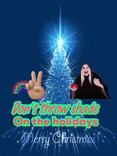 Christmas Card Witch and Tree Don't Throw Shade