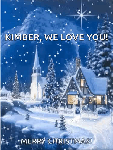 Christmas Card With Church Saying Merry Christmas