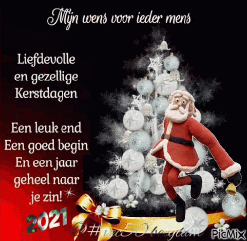 Christmas Card with Santa in Foreign Language