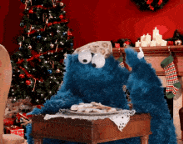 Christmas Cookie Monster Cookie GIF.