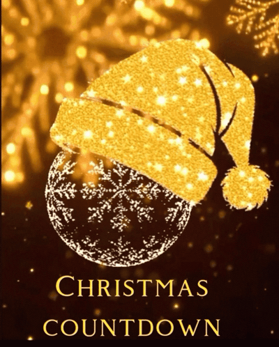 Christmas Countdown Poster With Santa Hat