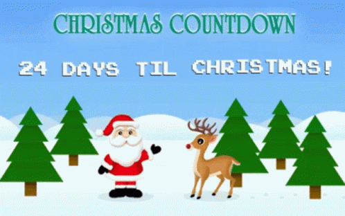 Christmas Countdown Santa and Reindeer