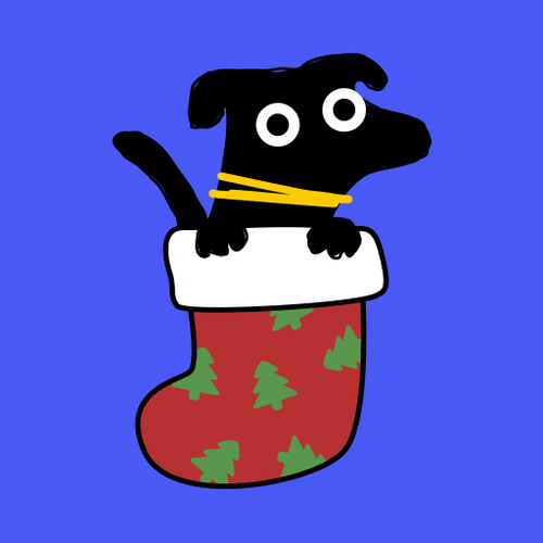 Christmas Dog Inside Santa's Socks GIF