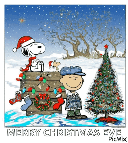 Christmas Eve Snoopy Characters GIF