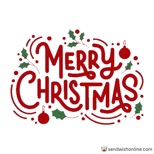 Christmas Greeting Card Red Green Letters