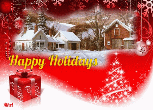 Christmas Greeting Card Saying Happy Holidays