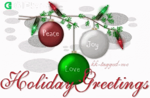 Christmas Greeting Card With Peace Love and Joy