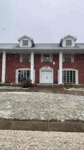 Christmas House Snow Falling GIF