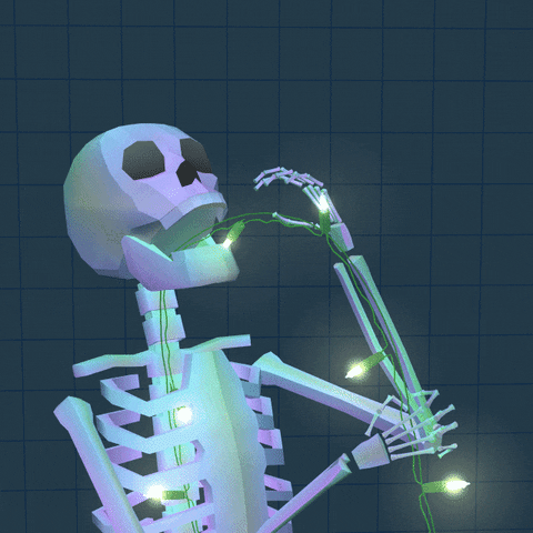 Christmas Lights Funny Skeleton GIF