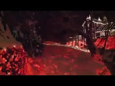 Christmas Lights Night House GIF